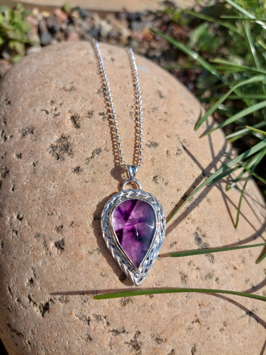 Colgante amatista trenzada